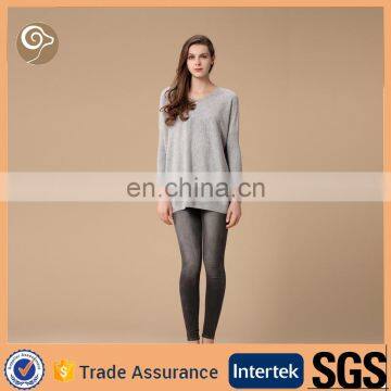 V neck wool knitted sweater