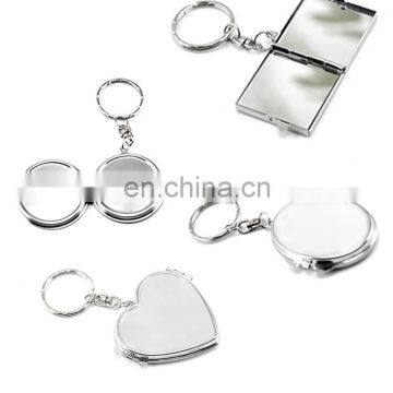 Metal key chain with mirror