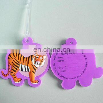 tiger design 3D round PVC luggage tag type