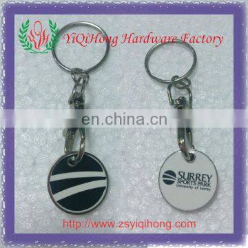 Metal trolley coin keychain/keyring