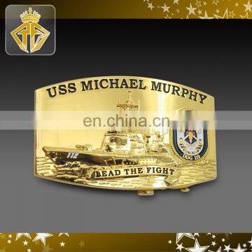 Shiny Gold M Crown Belt Buckle With Soft Enamel Colored photo-4