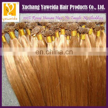 Popular Blond Tangle free high quality keratin prebonded remy hair extension