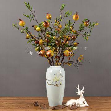 Wholesale Real Touch Berries 5 Heads Artificial Pomegranate Fruit With Branches photo-2