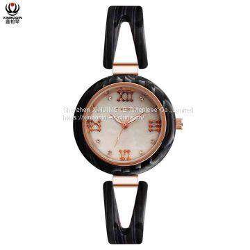 XINBOQIN Manufacturer Custom LOGO Latest Model Modern Lady Fashion Brand Luxury Waterproof Acetate Watch photo-5