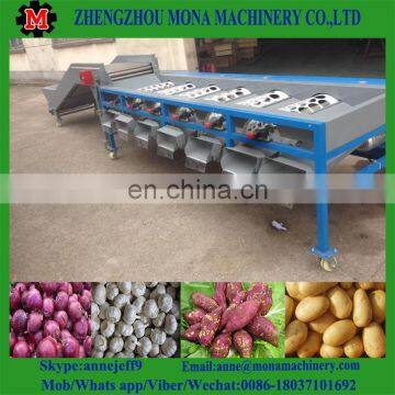 Sweet potato grading machine/ pear fruit washing drying waxing grading machine