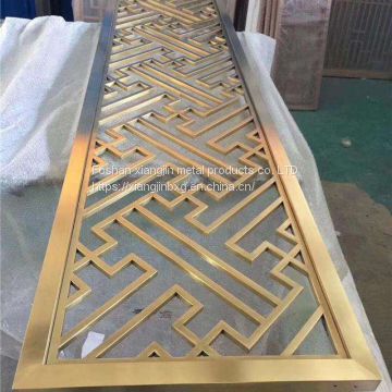 JYFQ0175  gold mirror finish stainless steel room screen divider