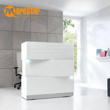 Modern Beauty Spa Salon White Front Reception Desk With Back Wall for Sale photo-3