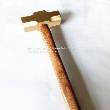 Wood Handle Sledge Hammer 1000g Brass Hand Tools Non Sparking Brass Hammer