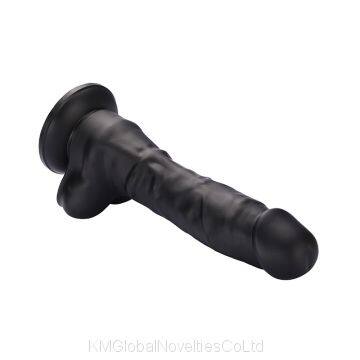 Strap-on Silicone Dildo Simple Silicone Dildo Without BallsSex Adjustable Harness Black Gold Dildo photo-2