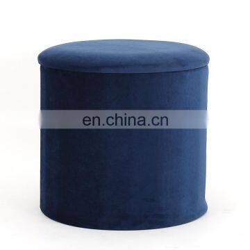 Customized velvet pouf wholesale furniture velvet round folding  ottoman stool with storage