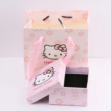 Pink Color Cute Jewellery Boxes Cardboard Jewelry Gift Box Custom Logo