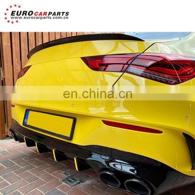 W118 rear diffuser fit for CLA-class W118 2020 to CLA45 CLA35 rear lip PP diffuser with pipes for cla45 diffuser