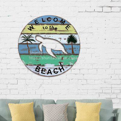 Wooden PVC Welcome Animal Beach Door Sign, Home Festival Decoration Sign Welcome Sign