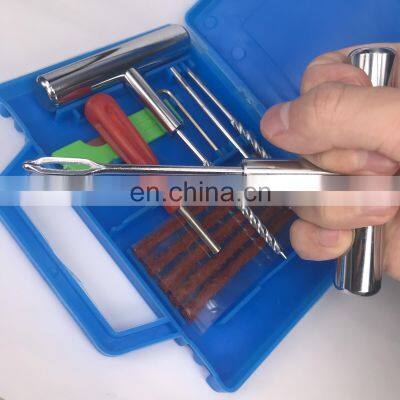 Tire Puncture Repair Kit Tubeless Emergency Tire Repair Tool Kit Case Plug Needle Tubeless Tires Insert Spiral Hex photo-3