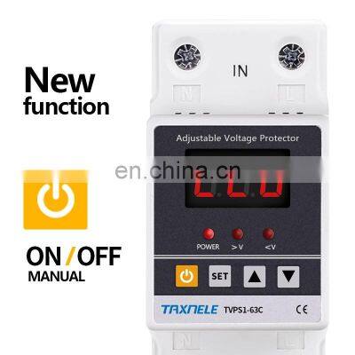 63A 220V Din Rail Adjustable Recovery Reconnect Over and Under Voltage Protective Device Protector Relay Over Voltage Protection photo-2