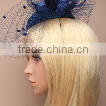 New Coming Fashion Chuch/Races Sinamay Base Top Fascinator Hat With Veil photo-4