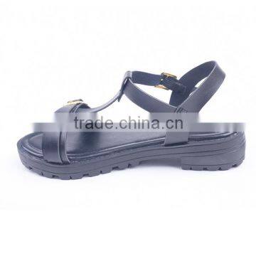 Barefoot Low Price Ladies New Design Double Golden Buckles Flat Barefoot Ankle Sandals photo-4