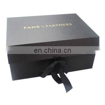 Custom Black Magnetic Closure Cardboard Gift Packaging Box Design With Hot Stamping Logo photo-2