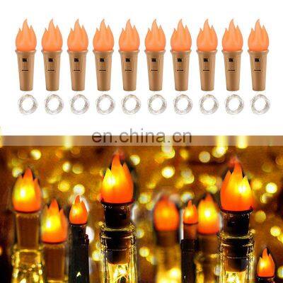 Wine Bottle LED Flame Cork bottle Lights String for Bedroom Living Room Party Decoration