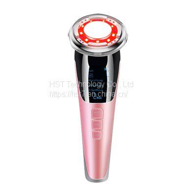 Facial Clean Product EMS Galvanic Machine Red Blue LED Hot Cold Skin Tightening Device Face Lifting Massager