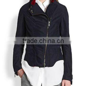 Paneled Leather Jacket for Women