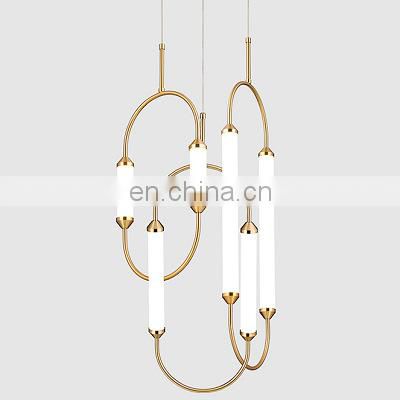 Elliptical Double Row Chandeliers for Indoor Bedroom Living Room LED Pendant Light Office and Hotel Ceiling Hanging Lamp