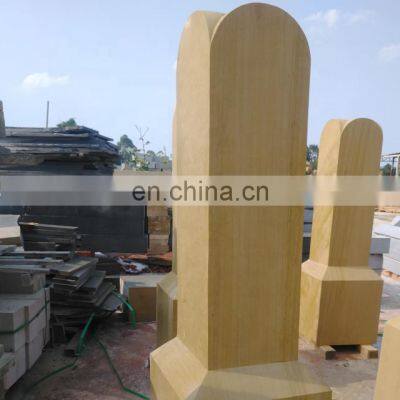 Yellow Sandstone Door Pier Stone Door Pier photo-5