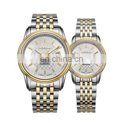 Wholesale Luxury Automatic Watch Set Custom Logo Watch For Lover OEM ODM Stainless Steel Design Classic Business Watch photo-3