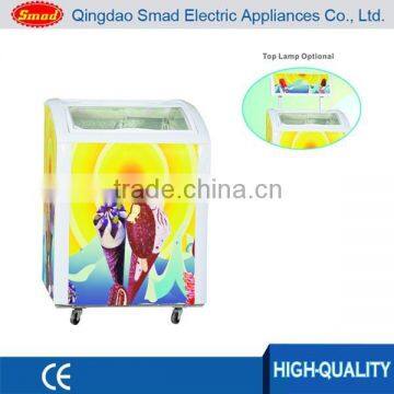 138L mini ice cream freezer mini freezer glass door