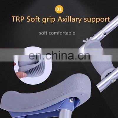 Adjustable Adult Crutch Absorber Walking Stick Armpit Underarm Aluminium Crutches for Walking photo-2