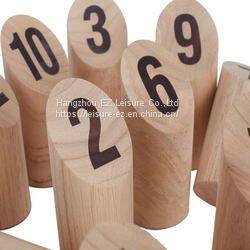 Custom Number Kubb Viking Bowling Wooden Outdoor Lawn Skittles Game Classic Chess Garden Throwing Games With Wonden Case photo-2