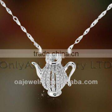 high quality fashion 925 sterling silver jewelry micro pave setting pot pendant with paypal acceptable