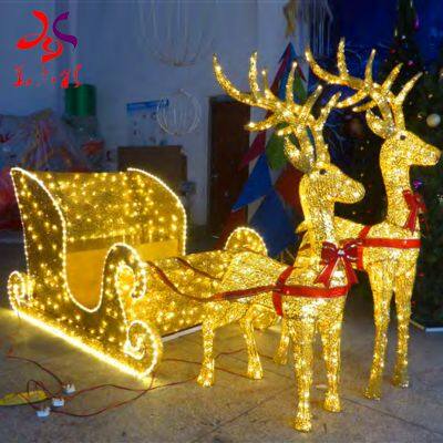 2023 New Products Outdoor Large Life Size Led 3d Lighted Animal Decoration Christmas Reindeer Motif Lights Manufacturer photo-4