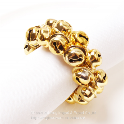 Fancy Gold Silver Beaded Napkin Ring Holder On Wholesale photo-2