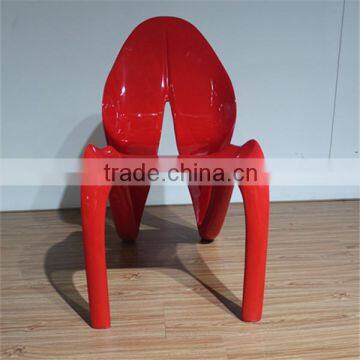 hot sale armless fiberglass tongue chair