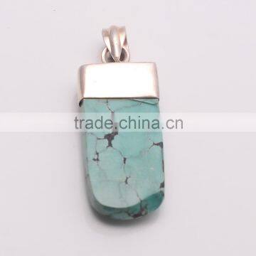 TURQUOISE PENDANT 925 Sterling Silver Pendant, SILVER JEWELRY EXPORTER,SILVER JEWELRY WHOLESALE,SILVER EXPORTER photo-2