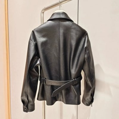 Imported Foamy Sheepskin Song Jia Same Style Sheepskin Short Jacket for Women 2025 Spring New Style Waist-hugging and Slimming Genuine Leather Leather Jacket photo-2