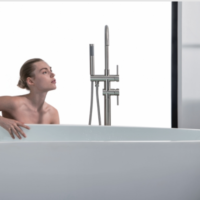 Minimalist design, smooth lines, elegant shape Floor mounted bathtub mixer series