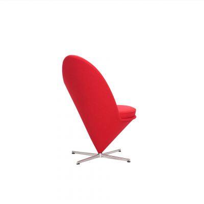 Modern Swivel Cone Chair, Heart Shaped Fabric Accent Lounge Chair With Metal Base for Home & Hotel photo-2