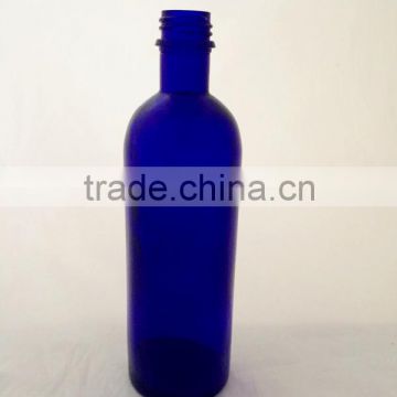 200ml round blue glass wine bottle, blue glass liquor bottle