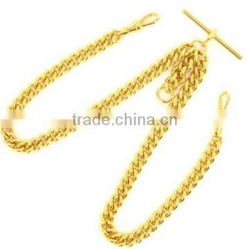 Rolled Gold 14 Inch Double Albert Pocket Watch Chain for Wholesale