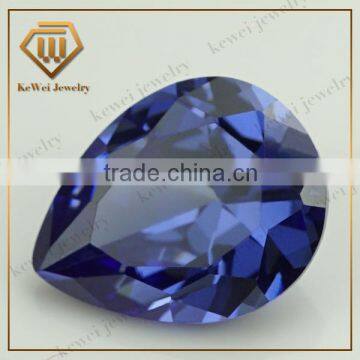 Pear Cut Tanzanite Color 8*11mm AAA Grade Artificial Diamond