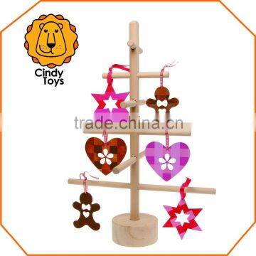 DIY Wooden Craft Hanging Ornaments Tall 12 pcs for Christmas