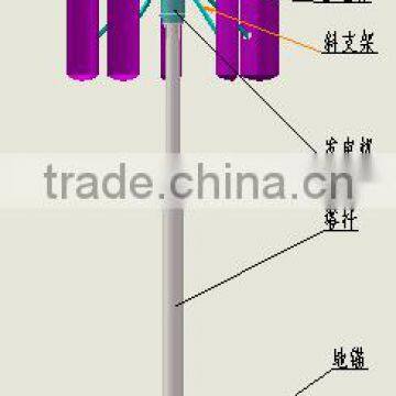 50KW Vertical axis wind turbine, Low RPM wind turbine