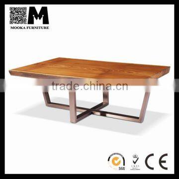 stainless steel leg furniture solid wood table Mooka table