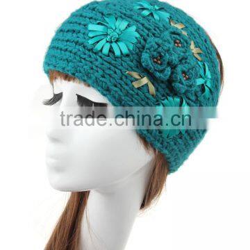 Fashion Charm Ladies Winter Hand Knitting Lace Flower Head Band