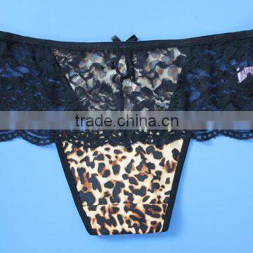 French Lace Panties Leopard Print Sexy Women Lingerie photo-2