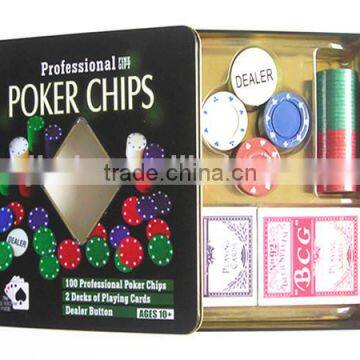 professional playing card,poker set 100 pcs in metall case