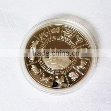 2015 newest die casting gold, silver plated 3D engraved silver coins