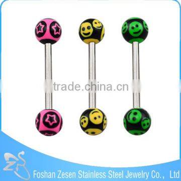 316L Barbell UV Glitter Bioplast Tongue Rings Body Piercing photo-3